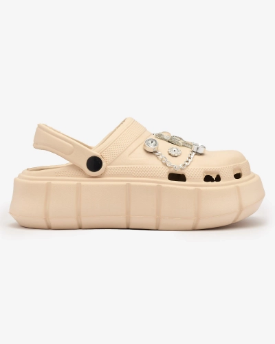 Royalfashion Beige women's rubber flip-flops Kooranza