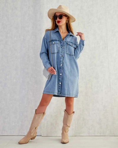 Royalfashion Women's cotton mini a'la denim dress
