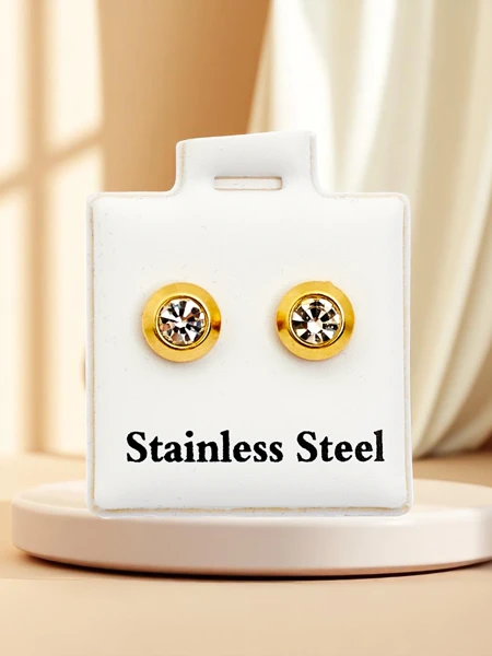 Royalfashion Women's clip-on earrings with zirconia