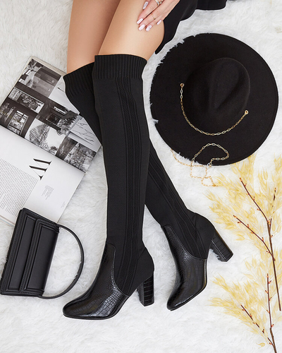 Royalfashion Sieviešu slip-on zābaki pāri ceļgaliem Nolera