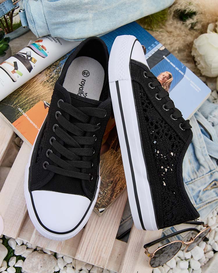 Calista Nero sieviešu sporta apavi ar mežģīnēm, elpojoši - kolekcija Vasara/Pavasaris