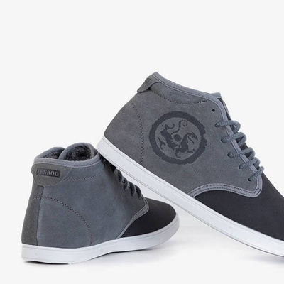 Black and gray men's sports shoes from Denzel - Footwear