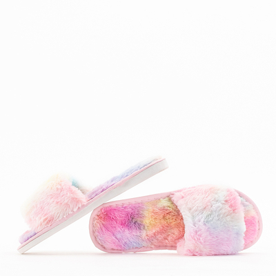 Colorful women's fur slippers Tisa - Footwear