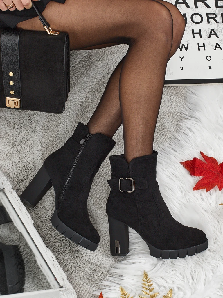 Женские ботильоны из эко-замши на каблуке Liravie