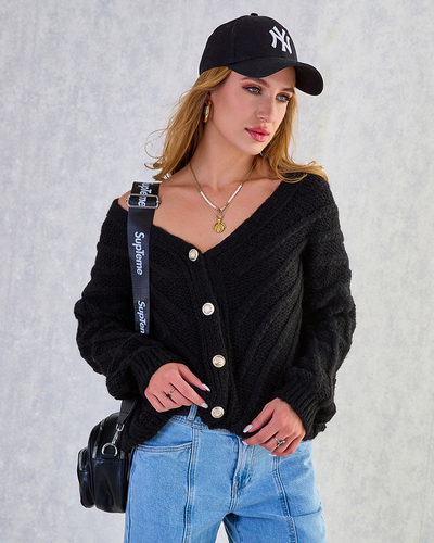 Royalfashion Women's knitted sweater with buttons