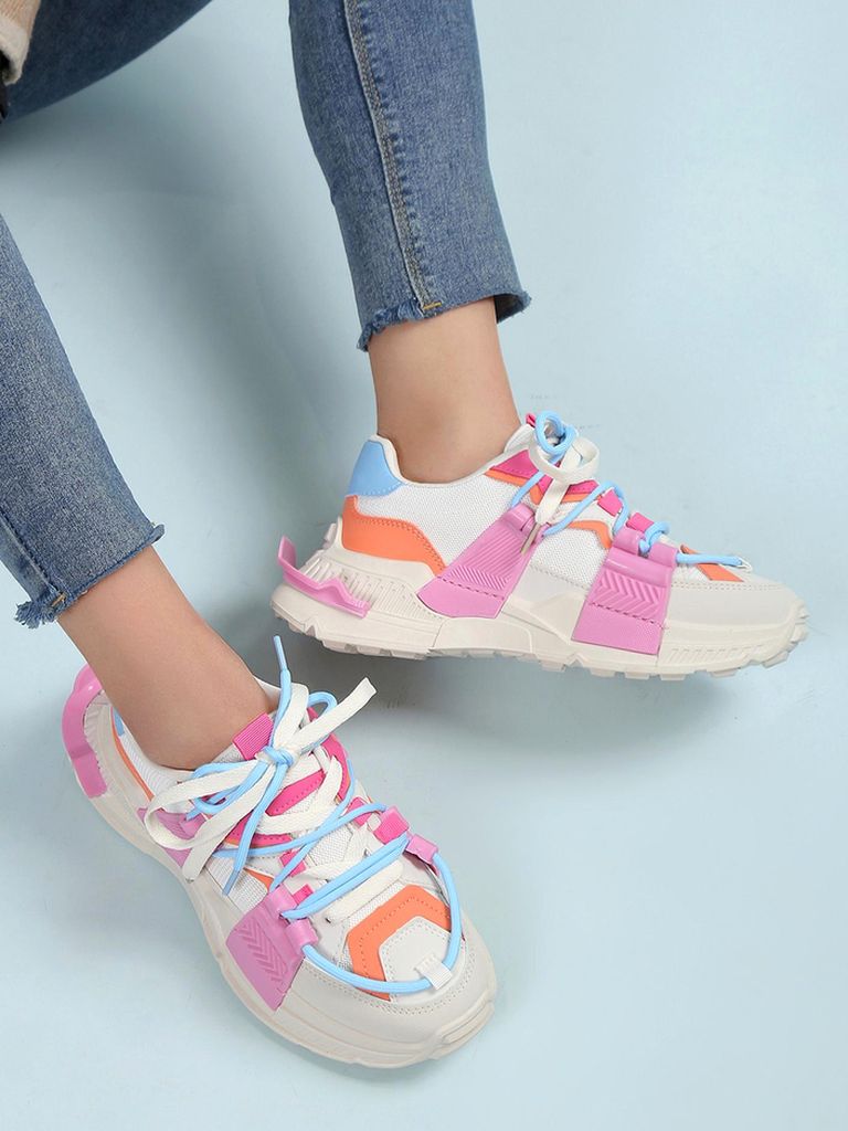 Royalfashion Women's sports sneakers with rubber inserts Bubble