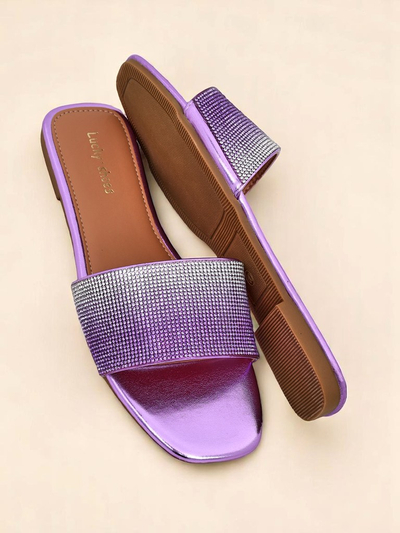 Royalfashion Women's Flip-Flops with Zircons ShinyGlow