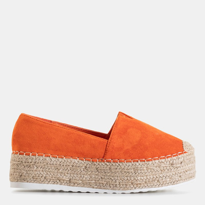 Women's orange espadrilles on the Erolova platform - Shoes