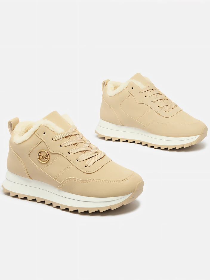 Royalfashion Beige Women's Insulated Sports Shoes Lahho