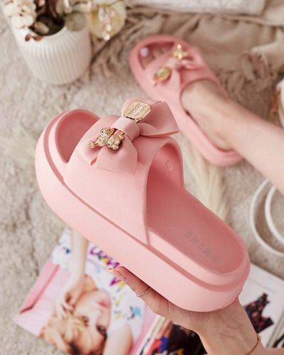 Royalfashion Sieviešu gumijas čības ar dekoratīvu loku Apis