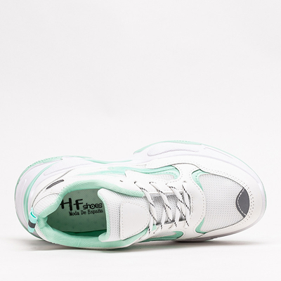 Green and white women's sports shoes Krinosi sneakers - Footwear