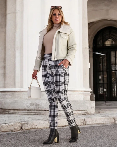 Royalfashion Warmed sieviešu tegingu bikses PLUS SIZE