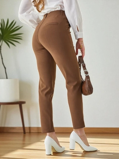 Royalfashion Women's treggings with decorative buttons