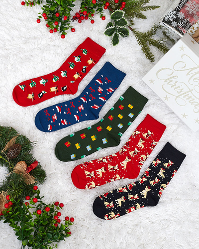 Royalfashion Long Men's Christmas Socks 5/pack