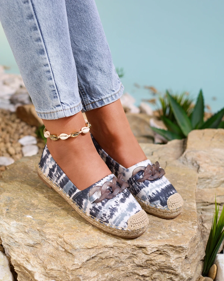 Royalfashion Черные женские эспадрильи с принтом Serffio