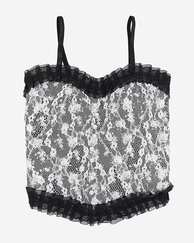 Черный женский топ без косточек