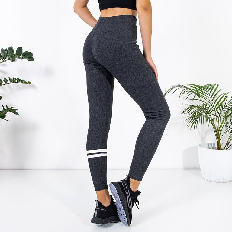 Dark gray cotton women's leggings - Clothing