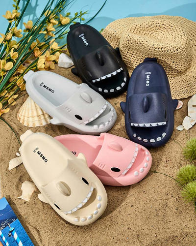Royalfashion Women's rubber shark flip-flops