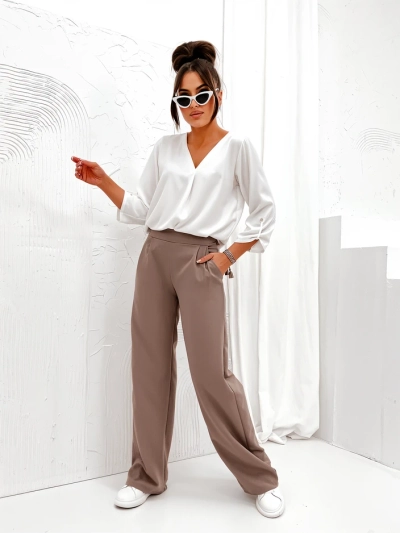 Royalfashion Platais sieviešu auduma bikses