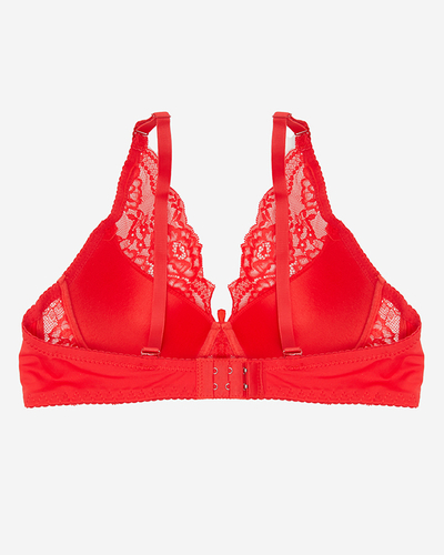 Women's push-up bra with red lace - Underwear