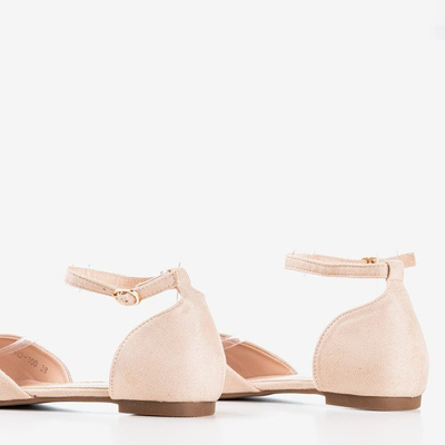 Beige ballerina shoes with Mosla pointed toe - Footwear 1