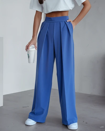 Royalfashion Wide women's trousers with pleats