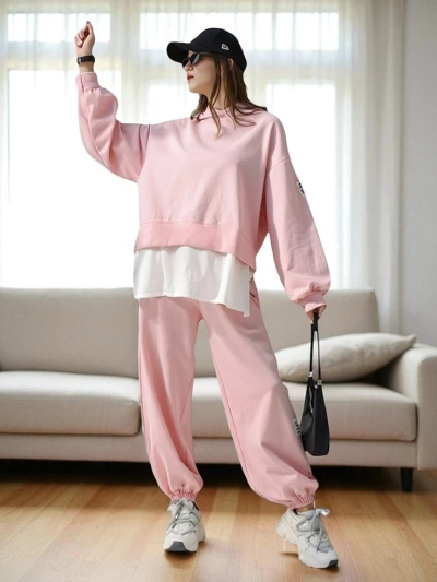 Royalfashion Women's cotton set with a shirt-like insert