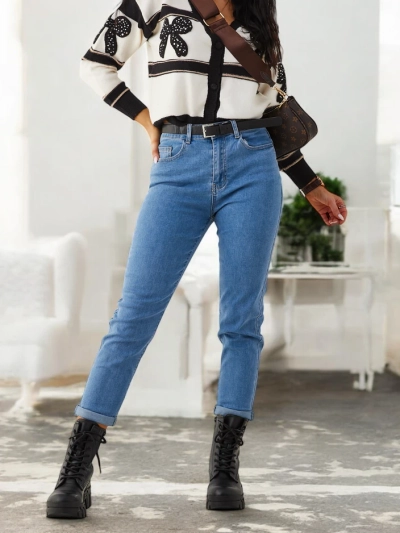 Royalfashion Cotton women's mom jeans