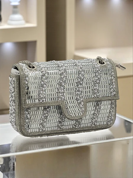 Women's Envelope Clutch with Cubic Zirconia Zyora