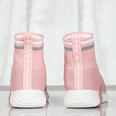 Pink sports shoes with decorative sock Sallitsa - Footwear