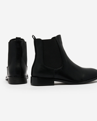 Royalfashion Черные женские сапоги а'ля штиблеты с украшениями Ederte