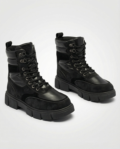 Black women's insulated trapper boots Kasemi- Footwear