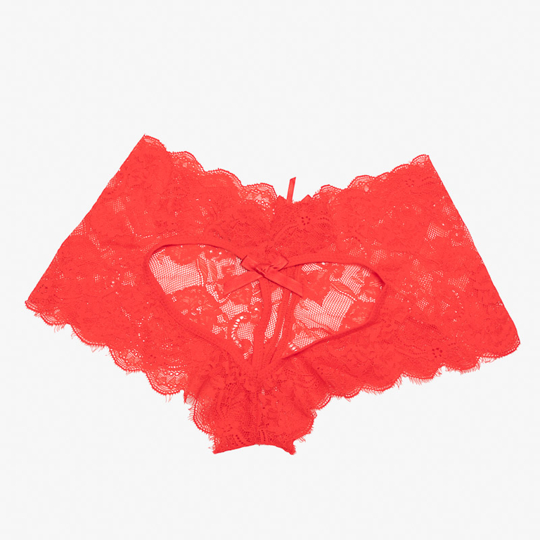 Red lace women's boxer shorts PLUS SIZE Underwear red