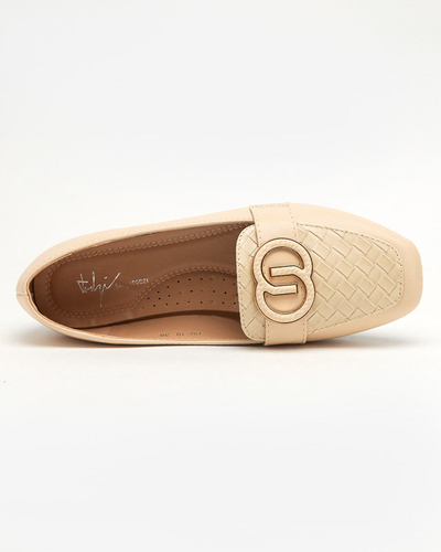 Eco-leather loafers in beige Amida - Footwear