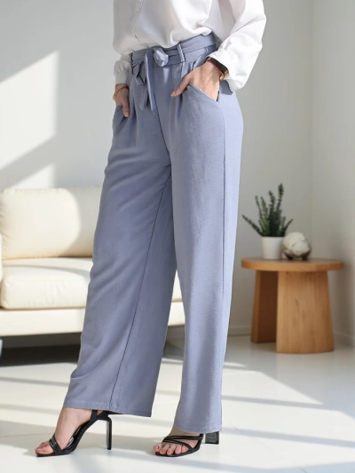 Royalfashion Platas sieviešu bikses ar jostu