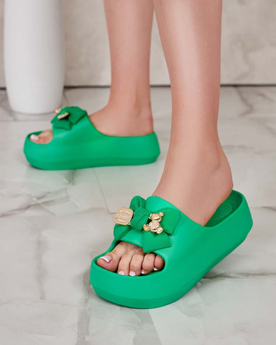 Royalfashion Women's rubber flip-flops with decorative bow Afeen