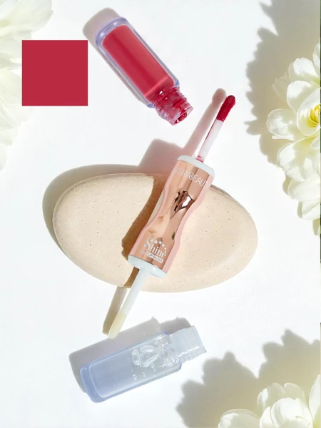 Lūpu krāsa un caurspīdīgs lūpu spīdums 2-vienā Lady Bug