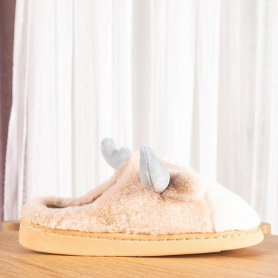 Beige reindeer slippers Sweet Reindeer - Footwear