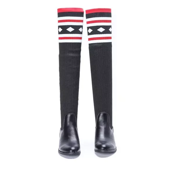 OUTLET Black boots a'la flat sock Salvia- Shoes