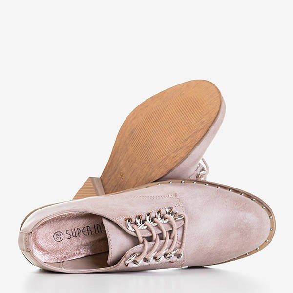 Light pink women's shoes with ornaments Kasaki - Footwear