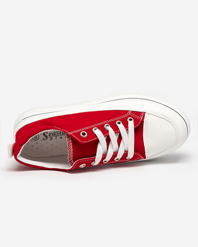 OUTLET Red women's sneakers on the platform Veritar - Footwear
