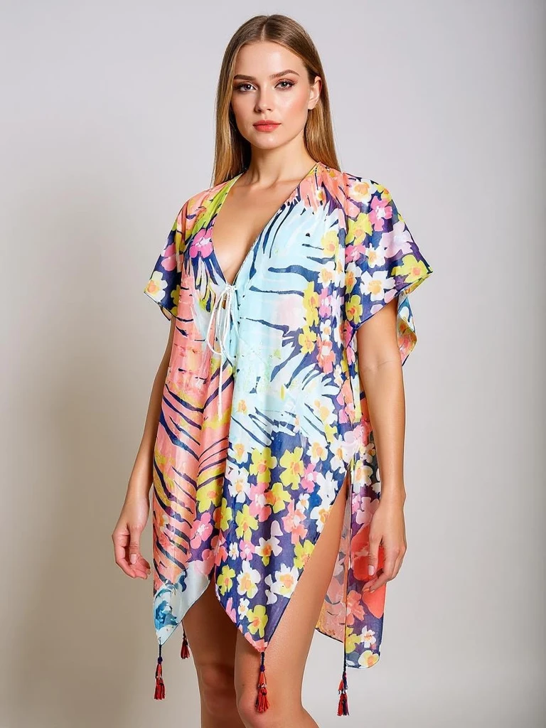 Ariadne Multicolor Royalfashion Pareo Dress – Summer Boho Style
