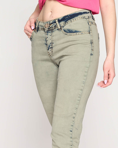 Khaki women's skinny jeans - Clothing