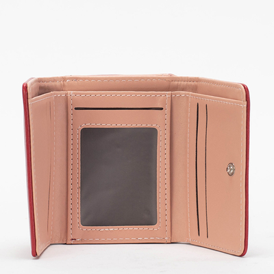 Red Small Women's Wallet with Flowers - Accessories