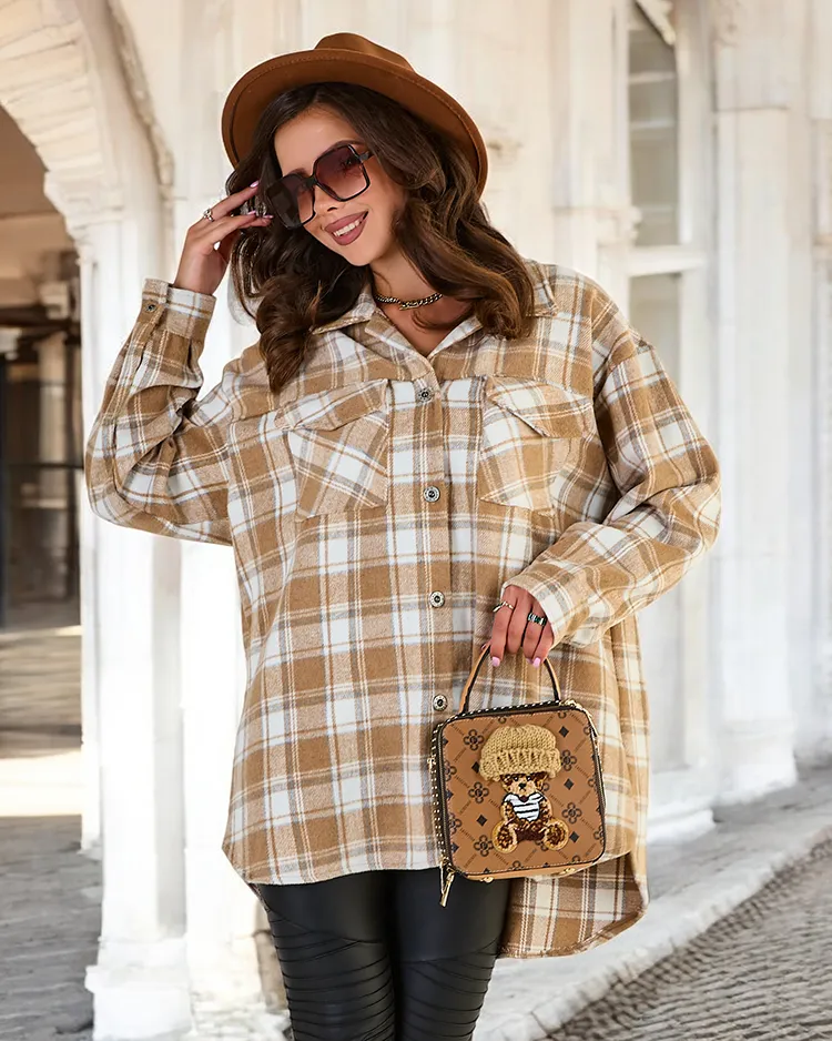 Royalfashion Женское хлопковое пальто-рубашка