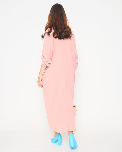 Pink women's oversize midi dress - Clothing