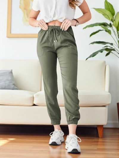 Raffaello Khaki pikad lyocell-kangast püksid