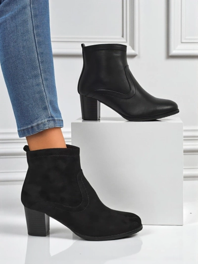 Women's Eco-Suede Heeled Ankle Boots Crimson Echo