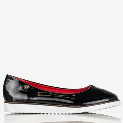 Black and red lacquered women's ballerinas Mersbels - Footwear