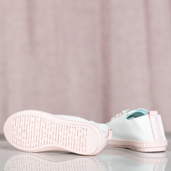 White sneakers with pink Mika inserts - Footwear